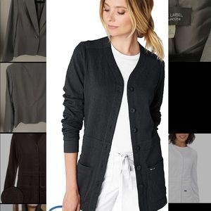 XS Black Koi Claire Cardigan Scrub Jacket